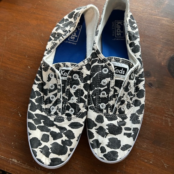 Keds Monochrome Animal Print Sneakers - Picture 1 of 5
